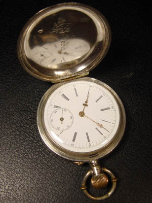 修理済み】FAVRE BRANDT 獅子印 シルバー 懐中時計