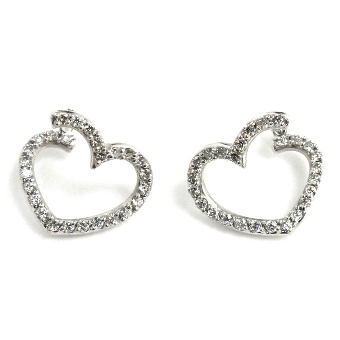 Ponte Vecchio ポンテヴェキオ K18WG ホワイトゴールド ハート ピアス