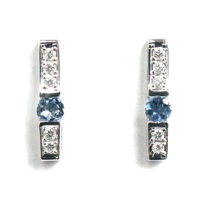 K14WG クロス ダイヤモンド ピアス 0.30CT