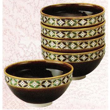 数茶碗 飴釉 七宝 十客入【販売】-茶道具は京都しみず孔昌堂