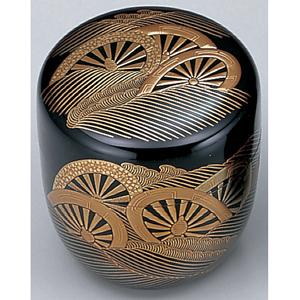 大棗 波車蒔絵 内銀地【販売】-茶道具は京都しみず孔昌堂