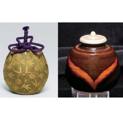 茶道具 茶入 大名物紹鴎茄子 美濃光寿作 共箱 茶道具 茶入 大名物紹鴎