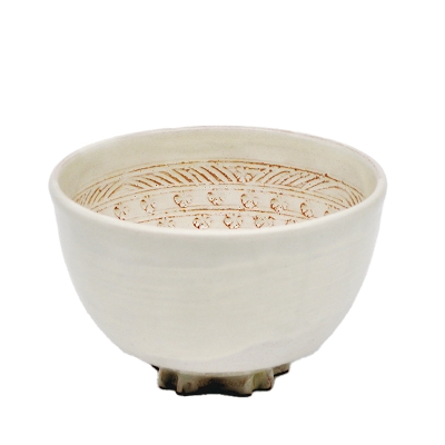 茶碗 粉引三島 桜高台【販売】-茶道具は京都しみず孔昌堂