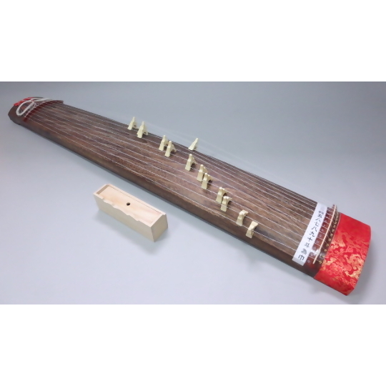 美品 生田流 筝 13弦オレンジ飾り 琴柱付き 鶴の絵 ヴィンテージ引き取り