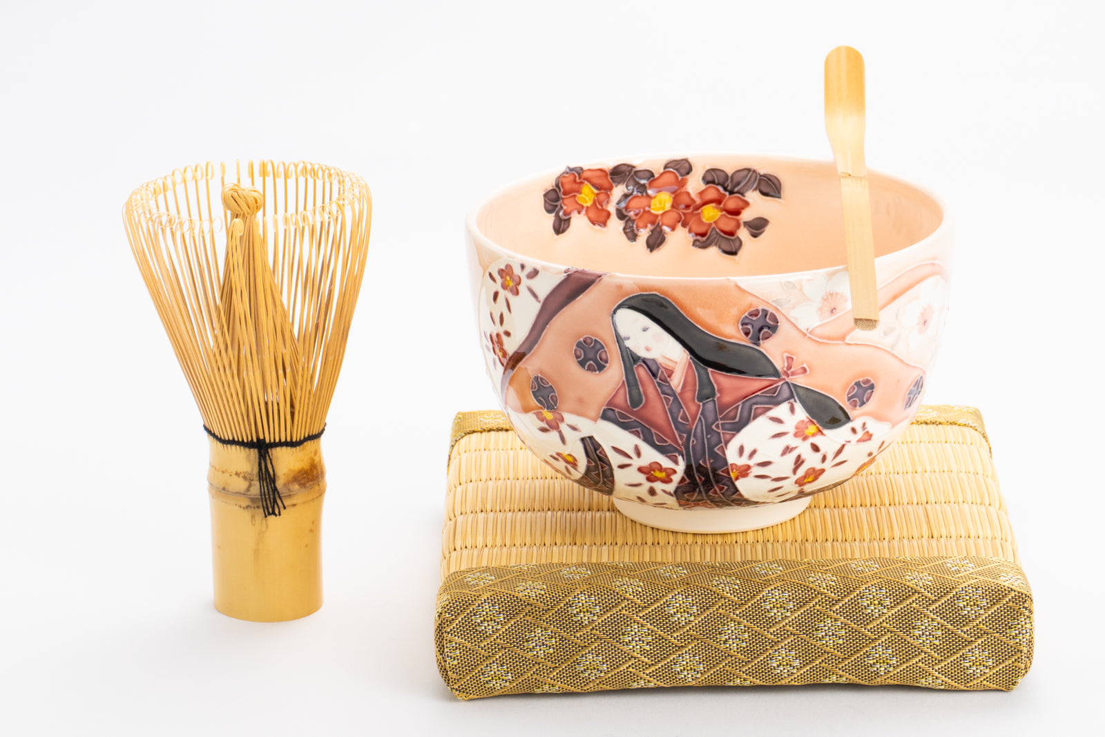 茶器/茶道具 飾茶壺（飾壺）】 仁清写し 藤 菁宝作（口覆仕服・網