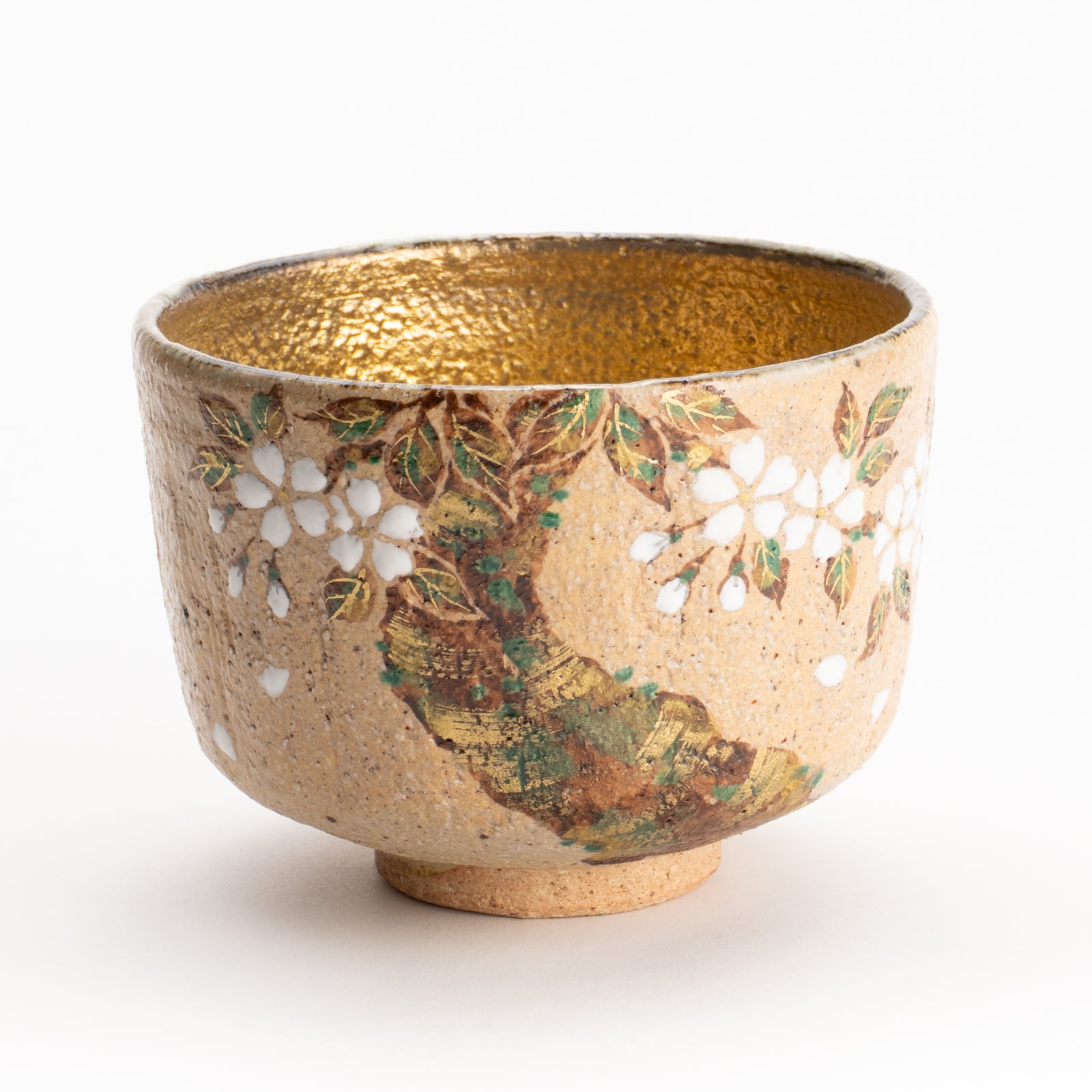 京都 清水焼】抹茶碗 灰釉内金桜 良二｜コトポッター