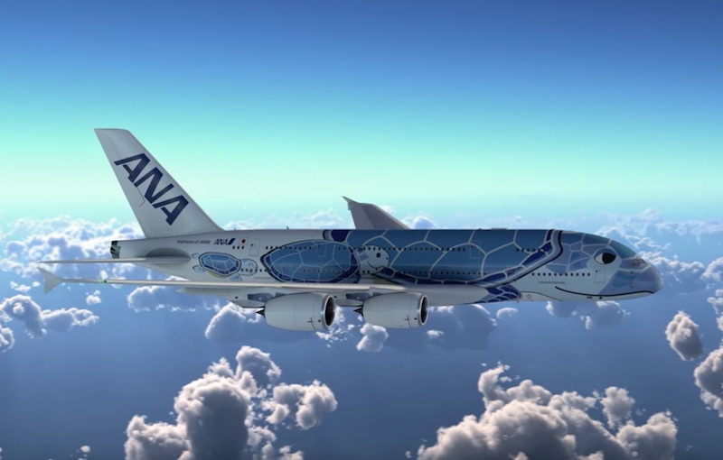 ANAによるホノルル路線A380特別塗装機デザインが決定！ウミガメを