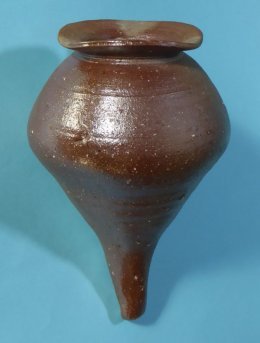 ◇粽花入 南蛮焼 焼締め 徳利 花活け 茶人好み 室町〜桃山時代◇