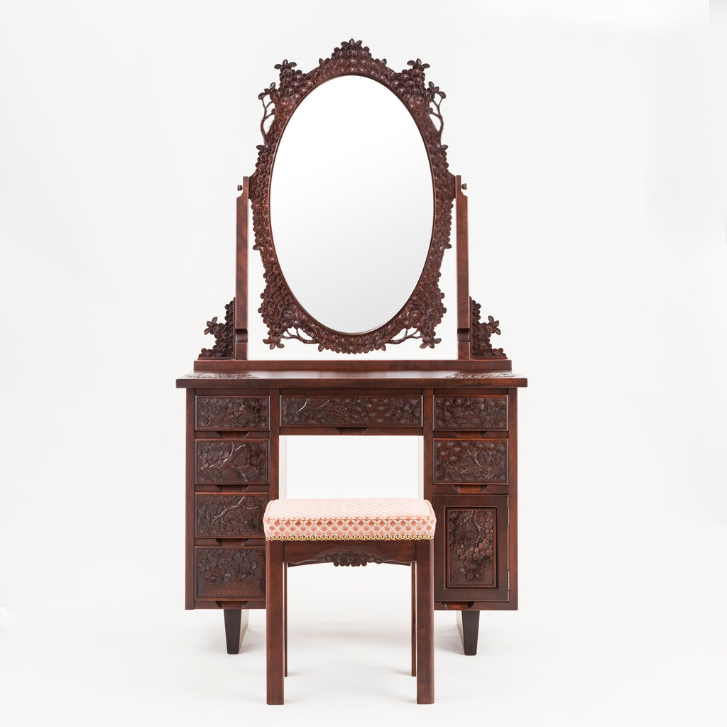 一面鏡台 両袖引出 桜 | 大坂屋家具店