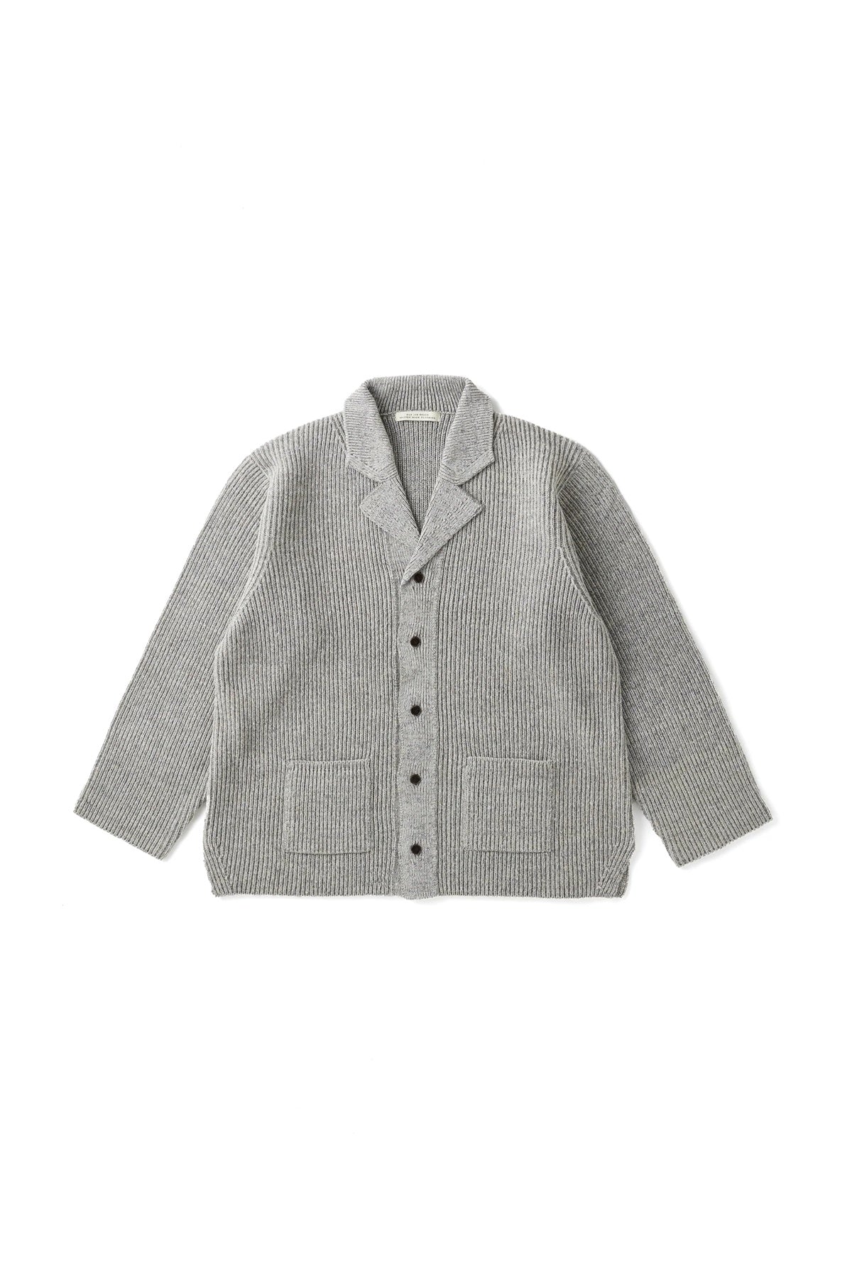 ○OLD JOE - BLENDED KEMPI WOOL RAPEL CARDY - PEWTER – PHAETON