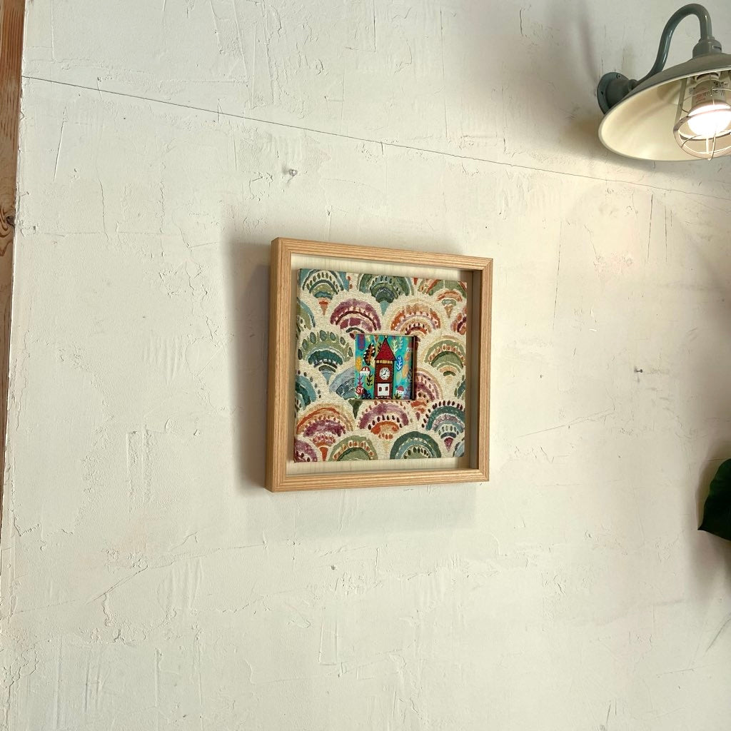 柚木沙弥郎「つきよのおんがくかい」ガラス絵 肉筆 直筆サイン入 共