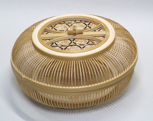 伝統的工芸品 駿河竹千筋細工 菓子器 涼風