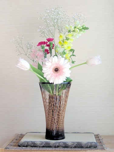 伝統的工芸品 駿河竹千筋細工 花器 音羽（おとわ）