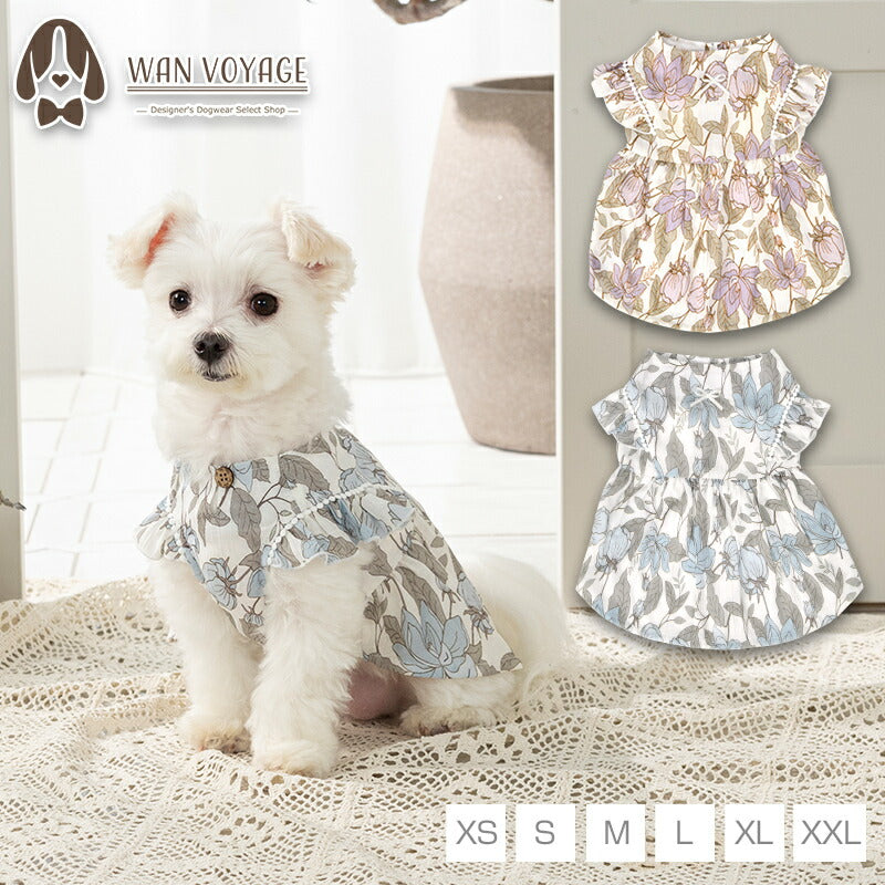 肩フリル切り替えワンピ XS/S/M/L/XL/XXL Un TouTou -アントゥトゥ- 犬