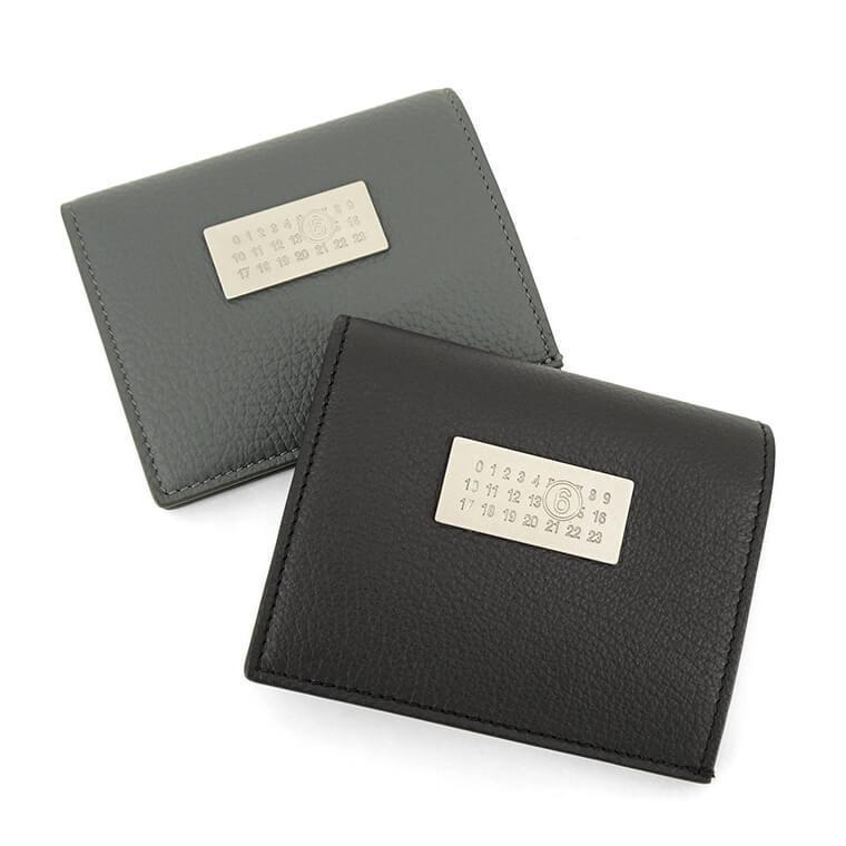 Maison Margiela ブラックレザー二つ折り財布