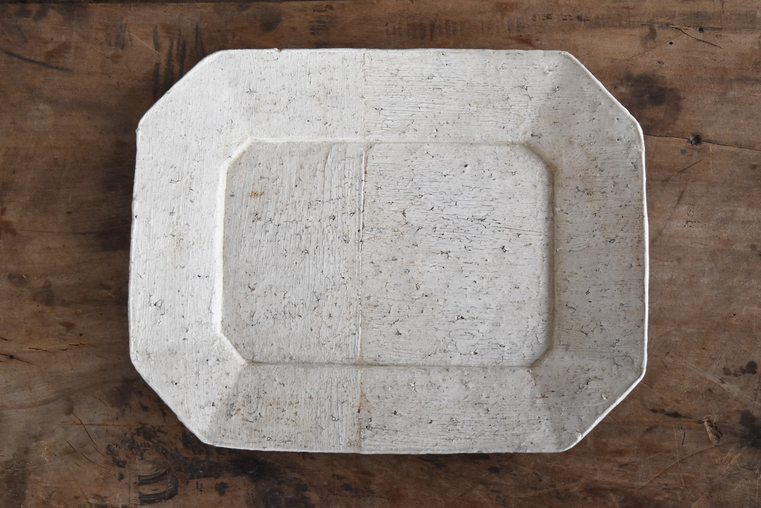 人気陶芸家 内田鋼一 加彩盤 角皿 （平成時代）