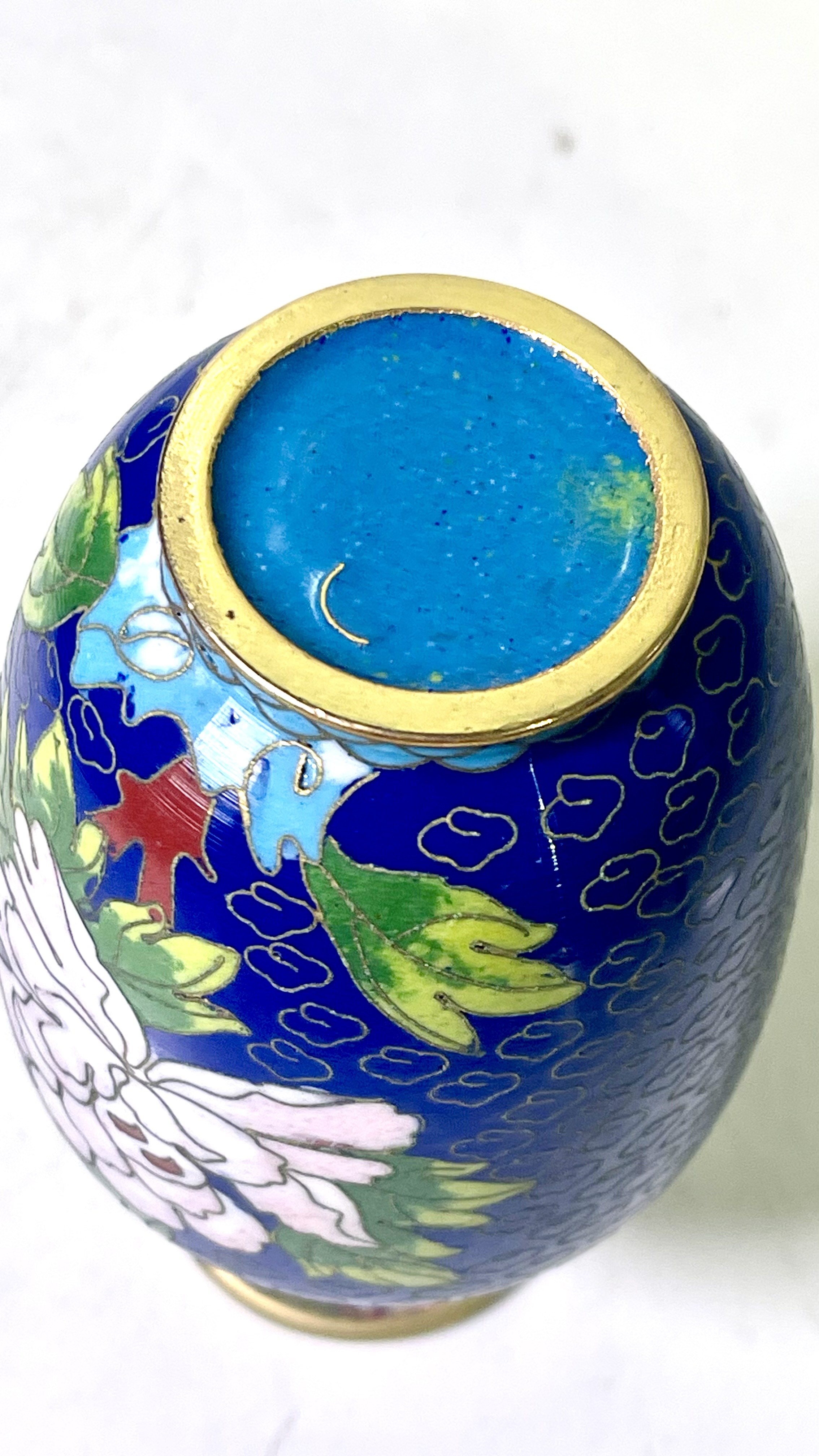 景泰藍 銅胎掐絲琺瑯彩牡丹紋香爐 香道具 骨董品 景泰藍 銅胎掐絲琺瑯