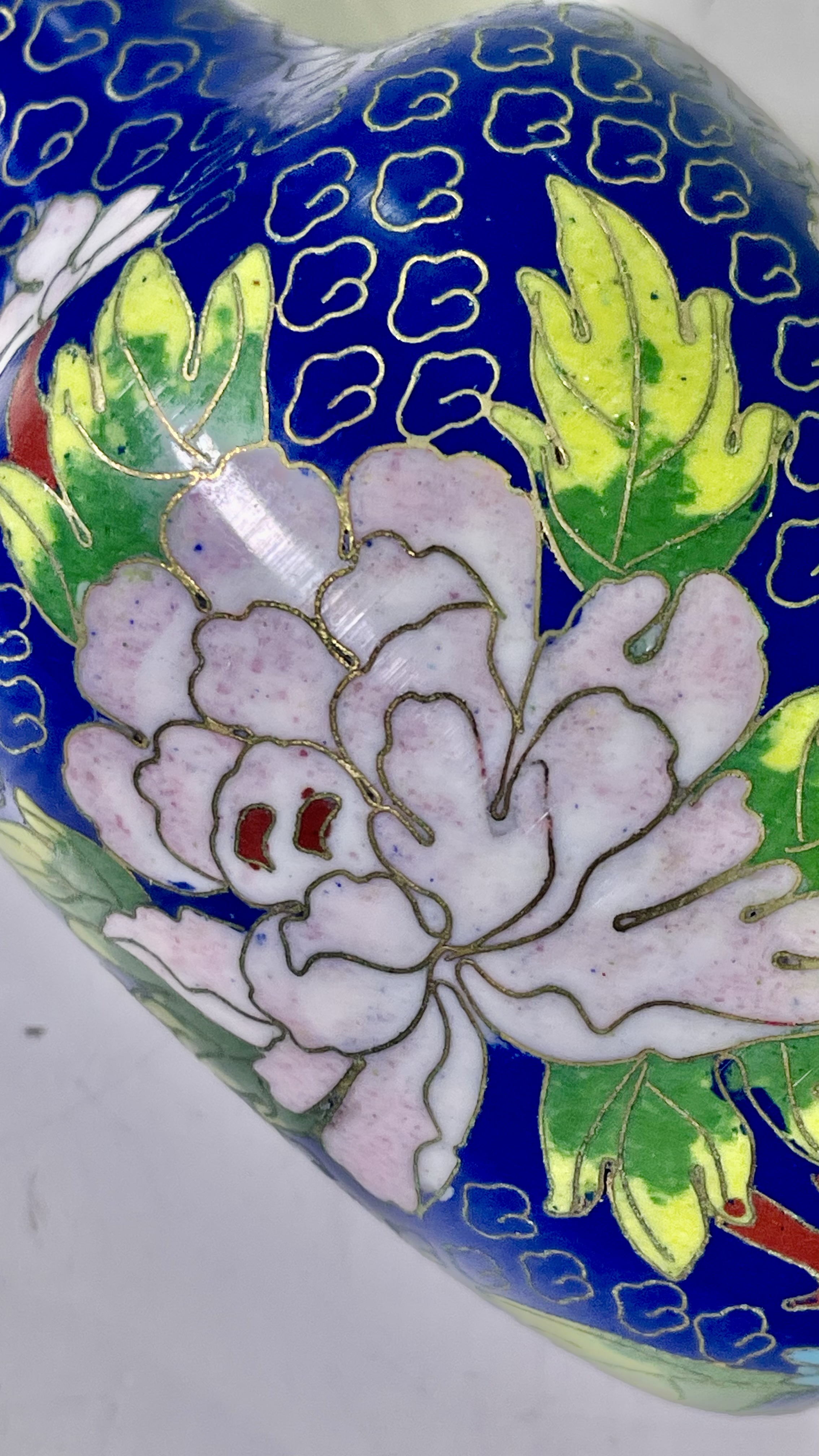 景泰藍 銅胎掐絲琺瑯彩牡丹紋香爐 香道具 骨董品 景泰藍 銅胎掐絲琺瑯