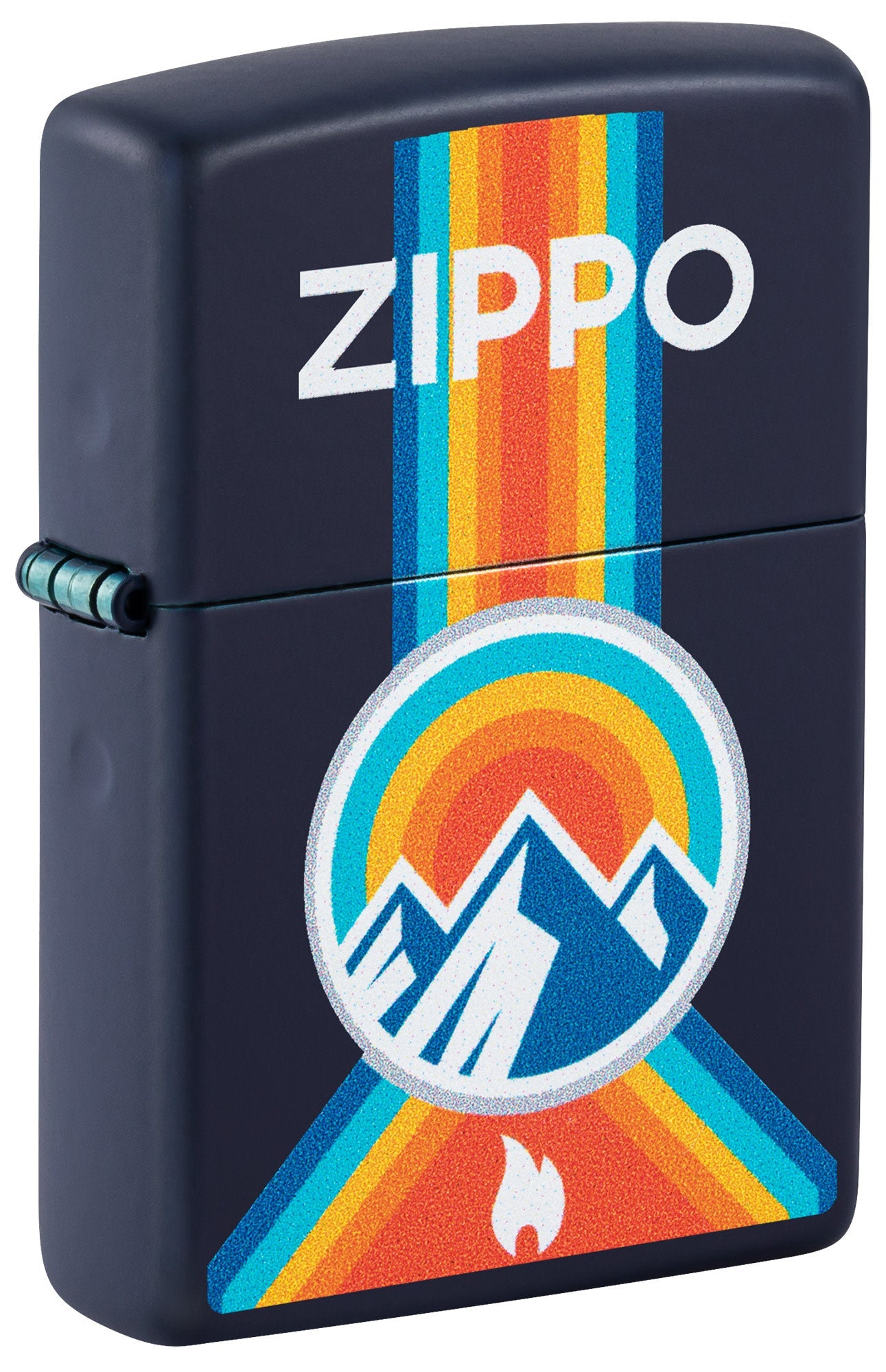 Zippo Logo Mountain Outdoor Logo Navy Matte Windproof Lighter