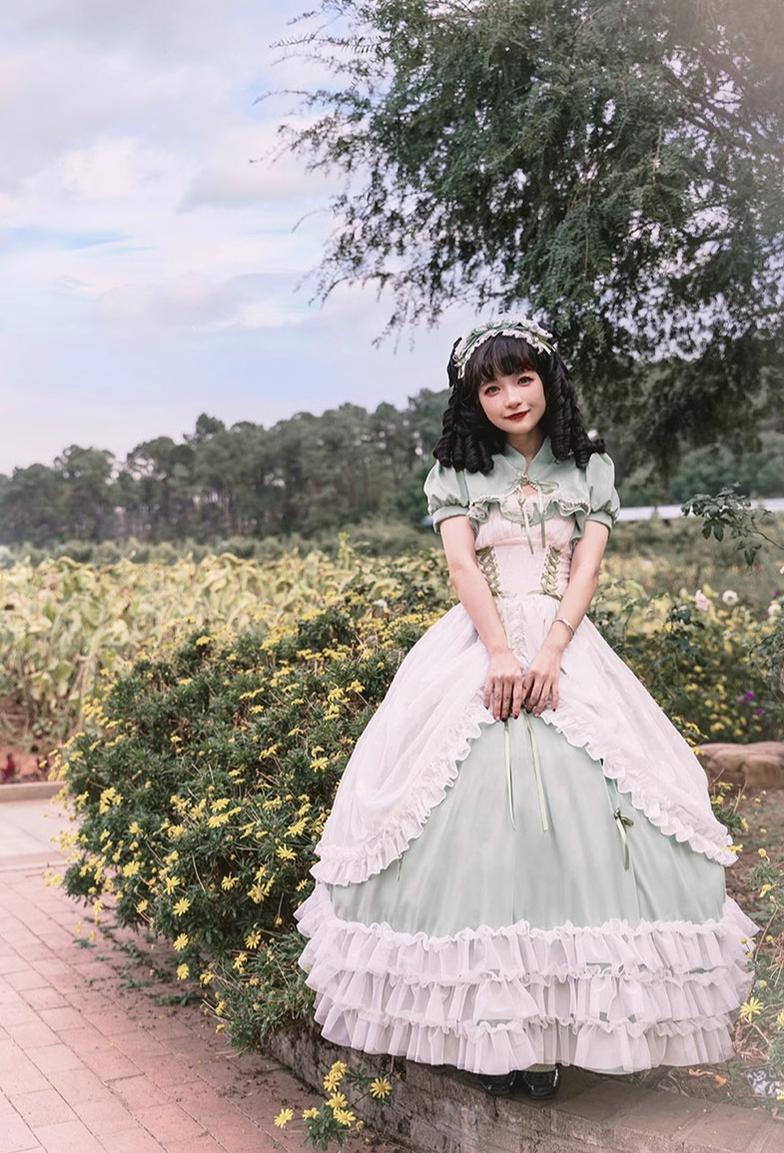 Plus Size Wedding Lolita Dress Green Bridal JSK