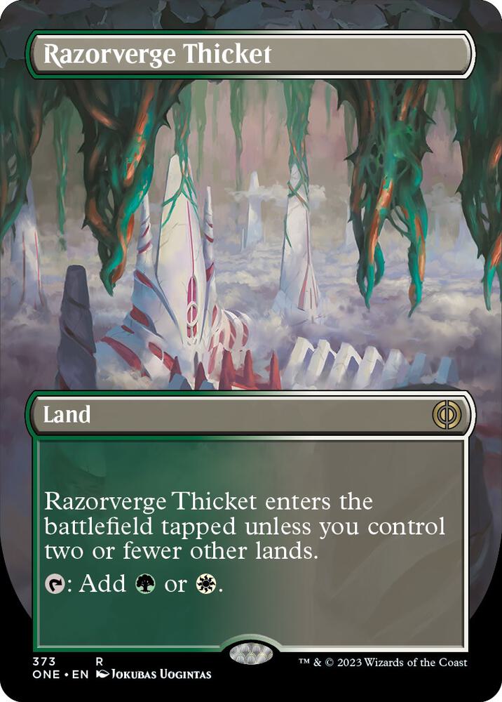 Razorverge Thicket (Borderless) - Phyrexia: All Will Be One