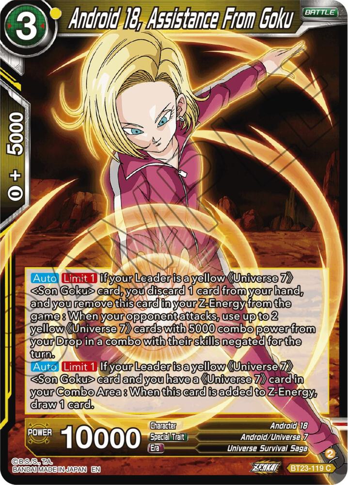 Android 18, Assistance From Goku - Perfect Combination - Dragon