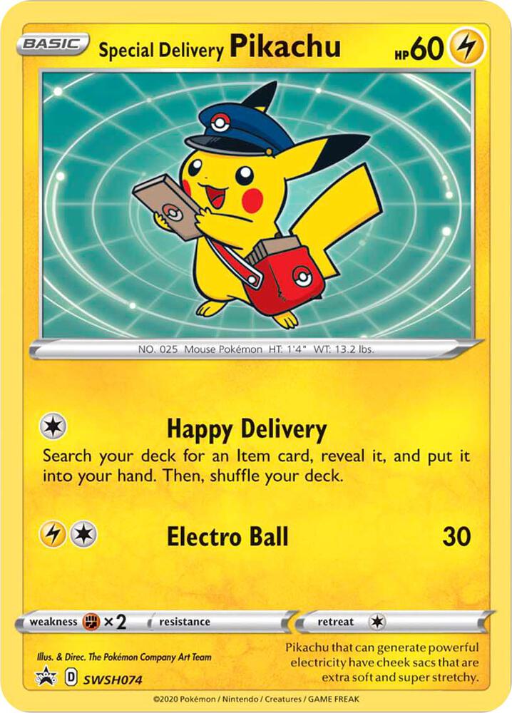 Special Delivery Pikachu - SWSH074 - SWSH: Sword & Shield Promo