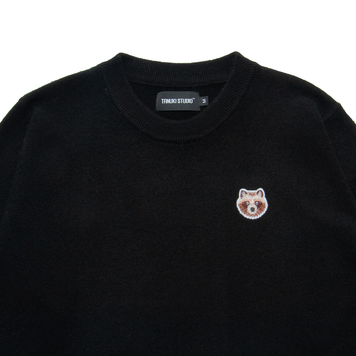 TANUKI - Wool Crew Neck Knit - Black – TANUKI STUDIO