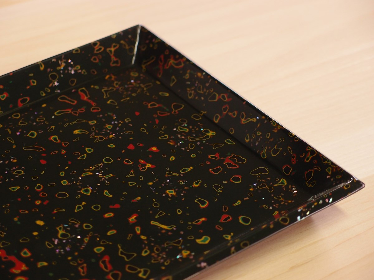 蔵出し！✴︎津軽塗・唐塗長手浅堀盆・卓上盆『おもてなし膳』5膳 ✴︎