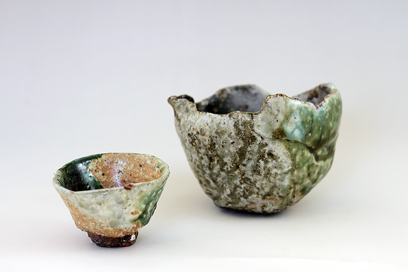 丹波立杭焼 丹水窯 丹水作 飾り皿 大皿 飴釉押紋糠流し