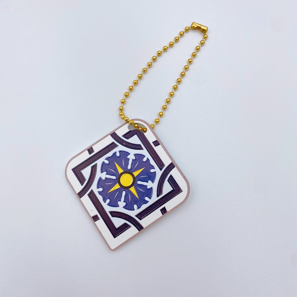 台湾マジョリカタイル柄 キーホルダー型 台湾交通系ICカード 百合錦簇