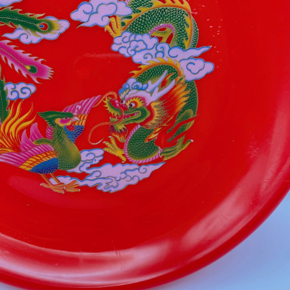 台湾レトロ お参り用竜鳳プレート 花柄｜台灣 拜拜用 龍鳳盤 | Taiwan