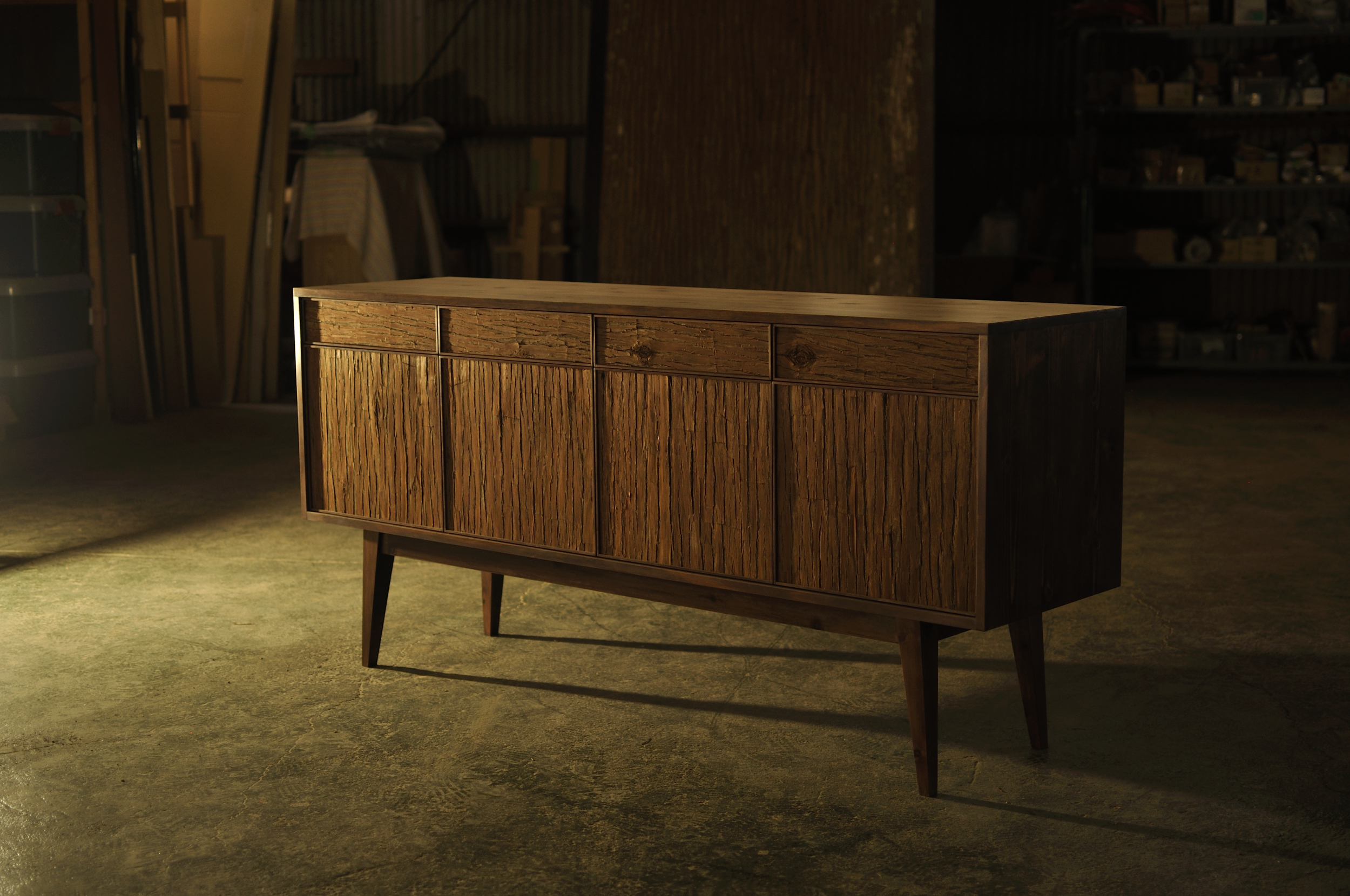 cedar bark sideboard 2 杉皮サイドボード2 - 高野家具 takanokagu