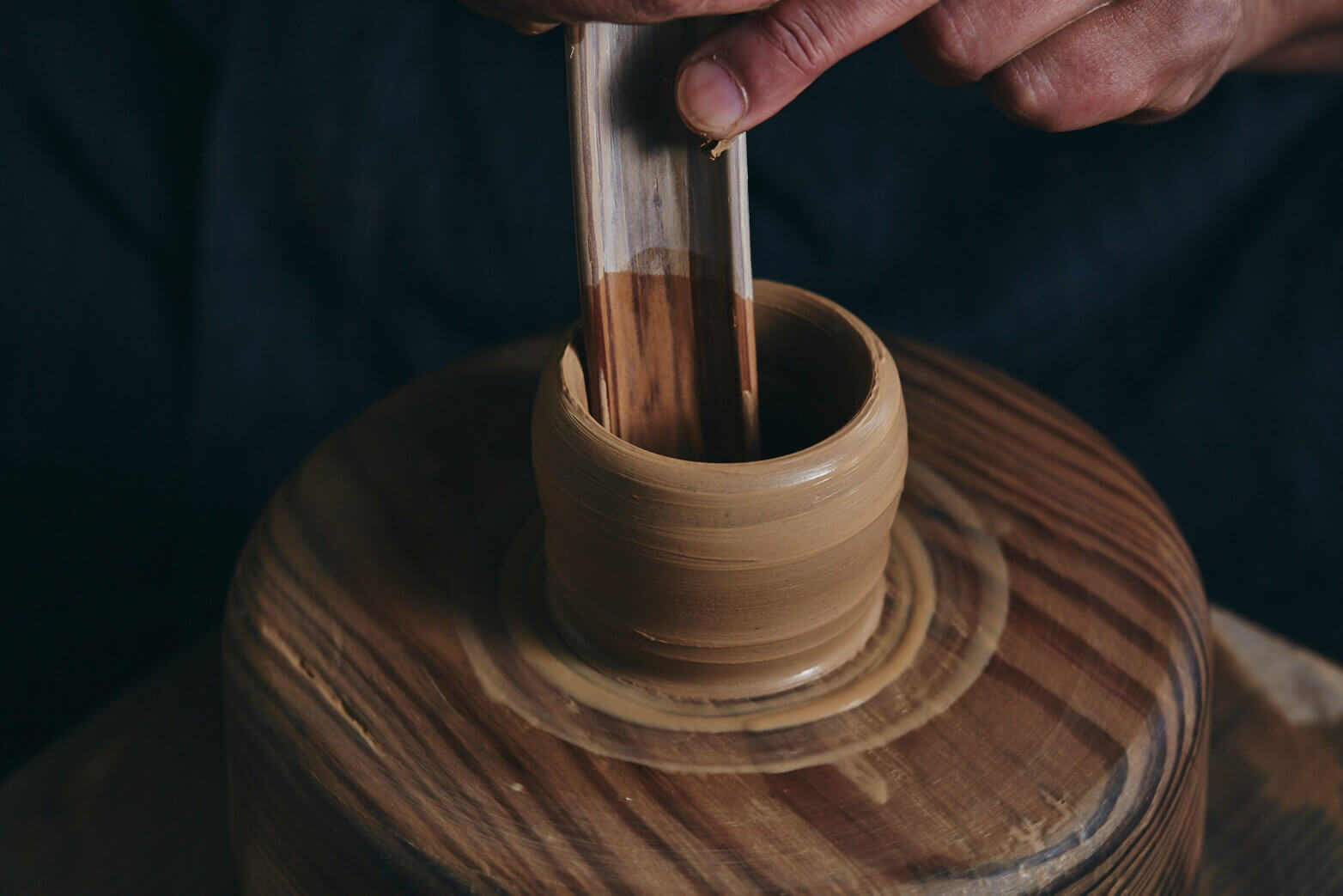 肩衝茶入 :筑前黒田藩御用窯 高取焼 味楽窯