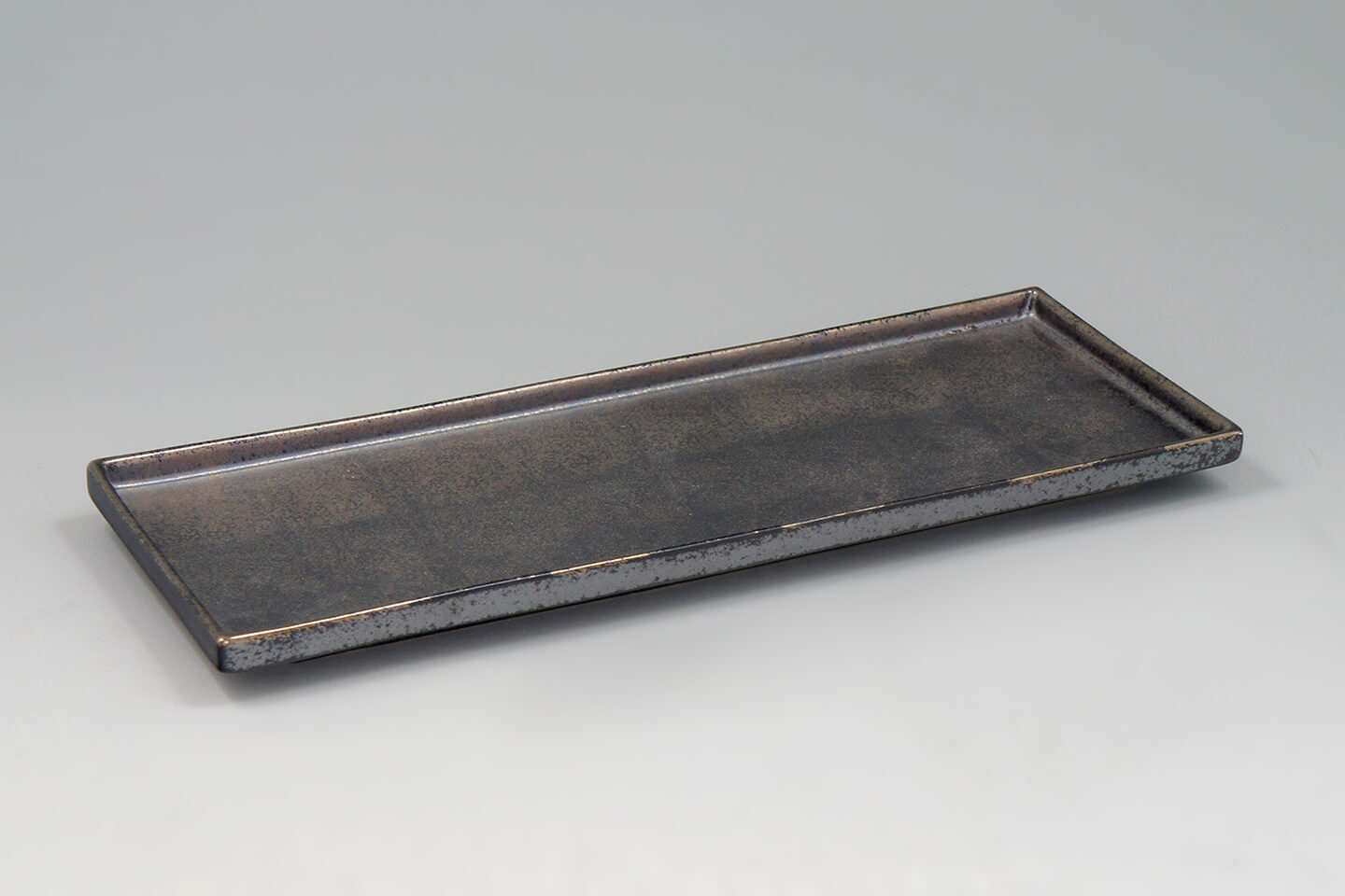 立渕25cm長角皿 銀砂銀彩市松 - 【公式】田代陶器店 TASHIRO TOUKITEN