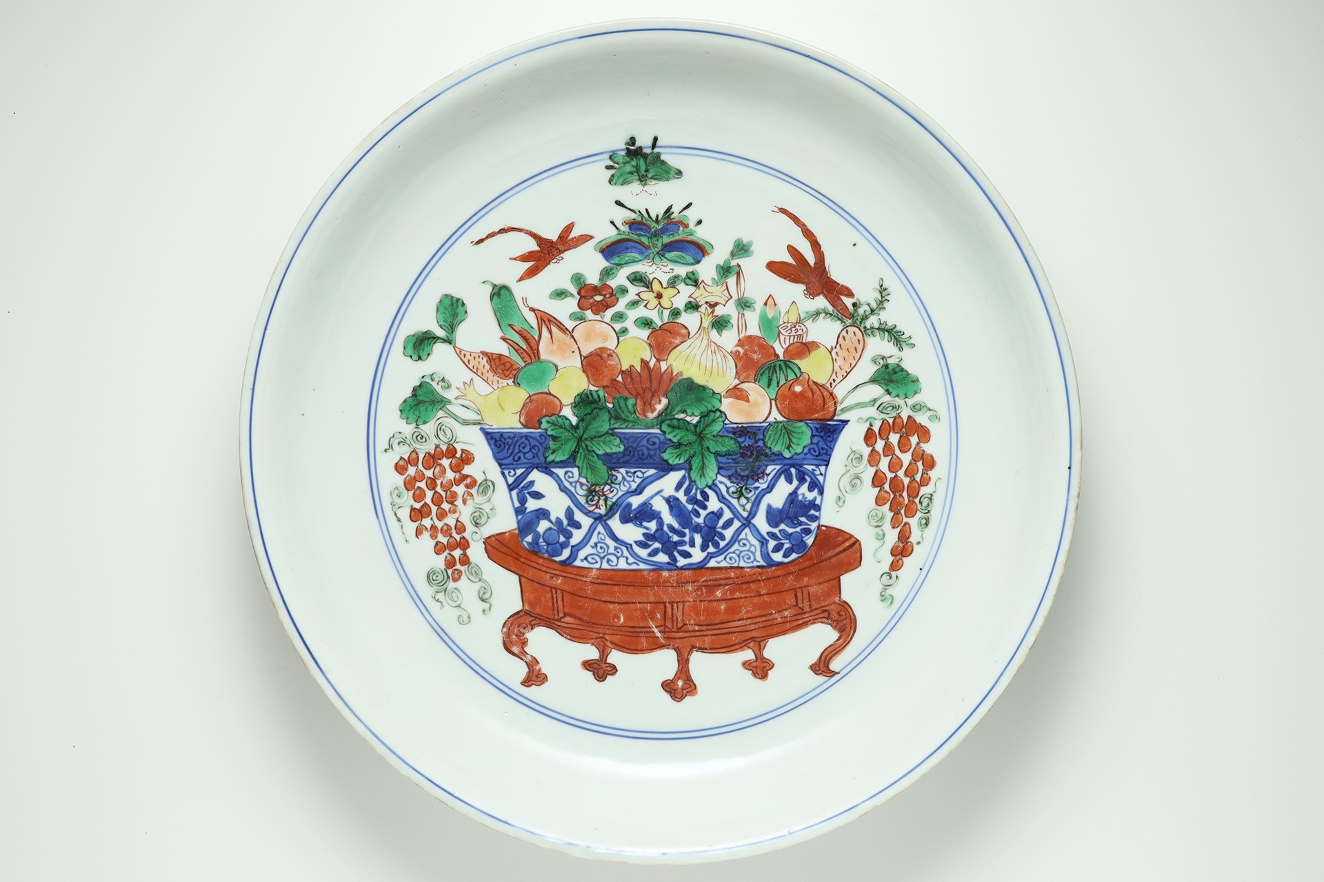 中国古美術 清末民国時代色絵粉彩壺漁樵耕読周佐興