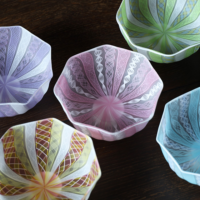 ガラス造形作家【藤田潤】作 金環皿 共箱付属 ◇ 父：藤田喬平