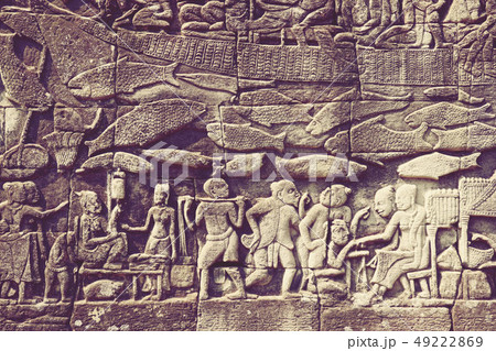 カンボジア アンコールワット遺跡 絵画 油絵 カンボジア アンコール