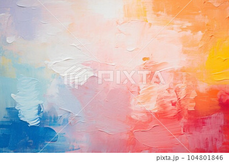 パレットナイフの油絵・カラフルな抽象背景テンプレート）白・赤・青