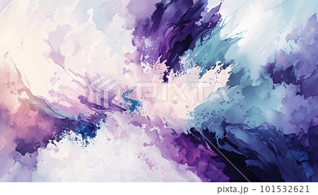 水彩画タッチ 幻想的なカラフルなテクスチャ背景のイラスト素材