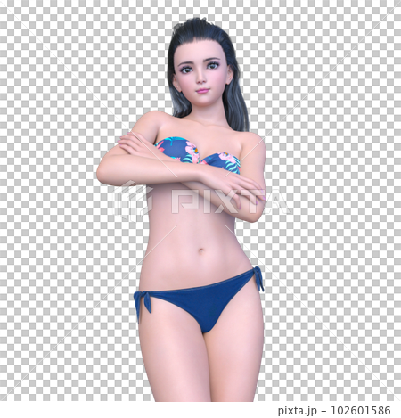 ビキニ姿の女性のイラスト素材 [102601586] - PIXTA