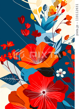 抽象的な花のデザインのイラスト素材 [110112631] - PIXTA