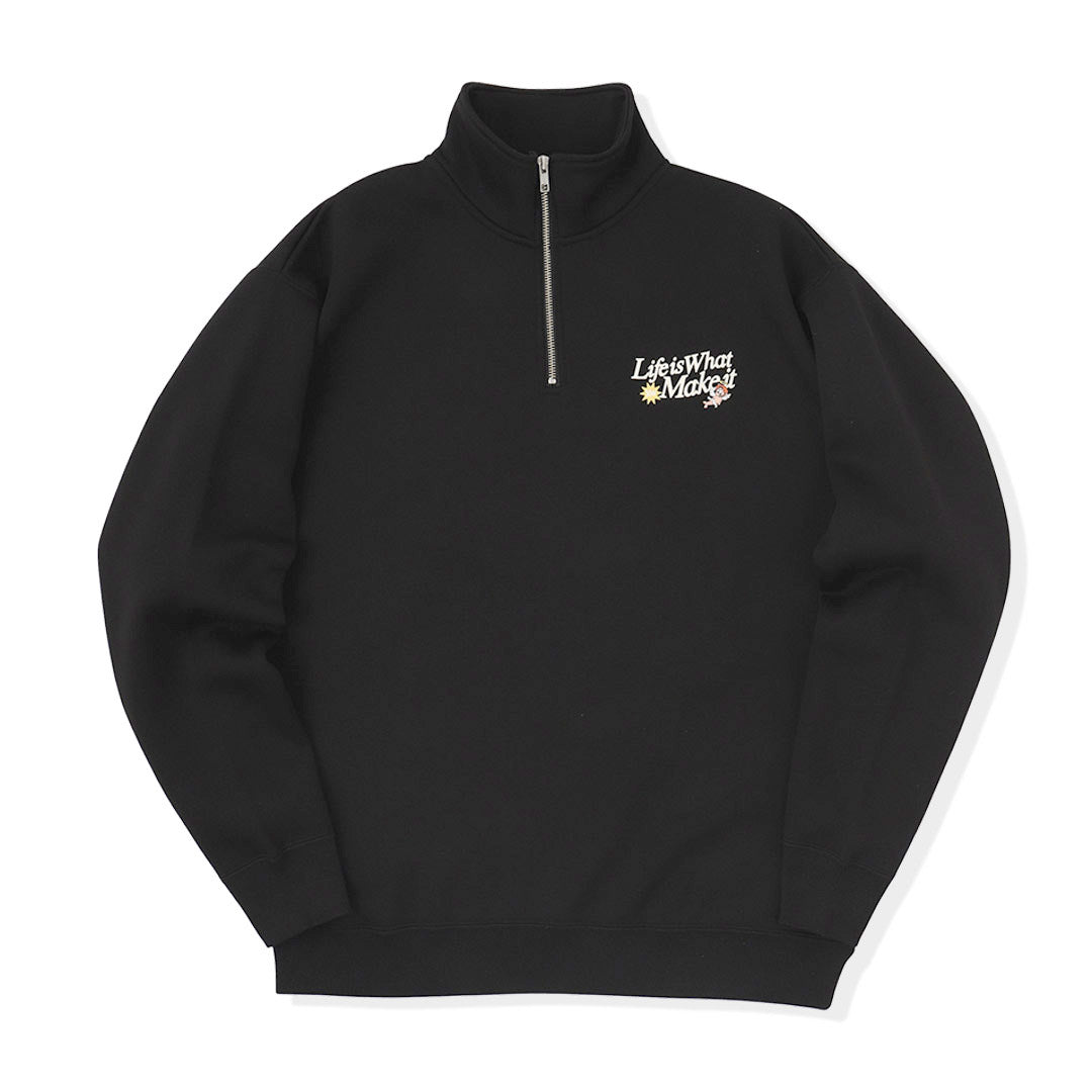 HEAVY WEIGHT “ANGEL” LOGO HALF ZIP SWEAT – That's life online store