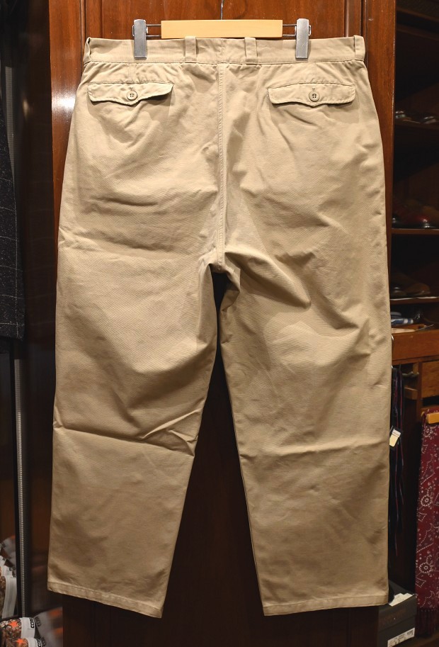 60s VTG/USED) フランス軍 M52 パンツ 平織り コットン+ポリ サイズ17