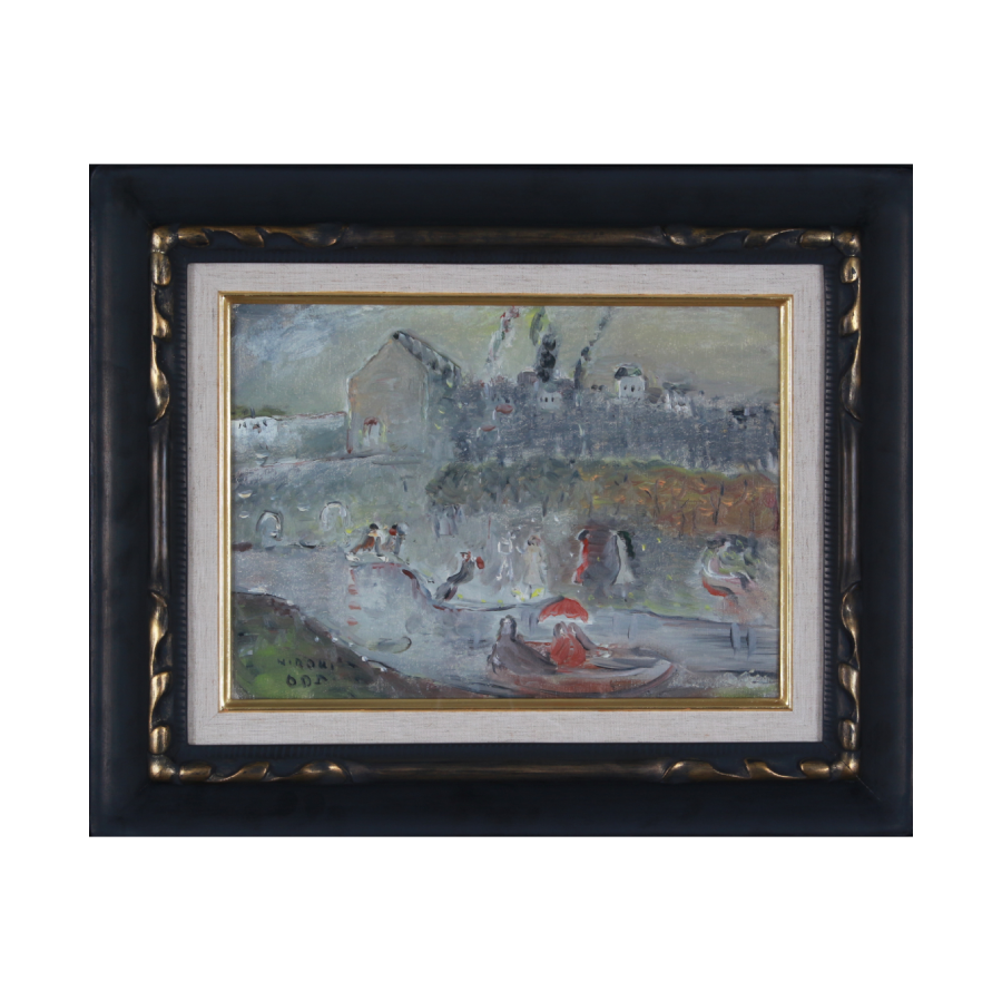 絵画 織田廣喜 中古 サイン有 額入 ヴィンテージアート 20.09.17-4