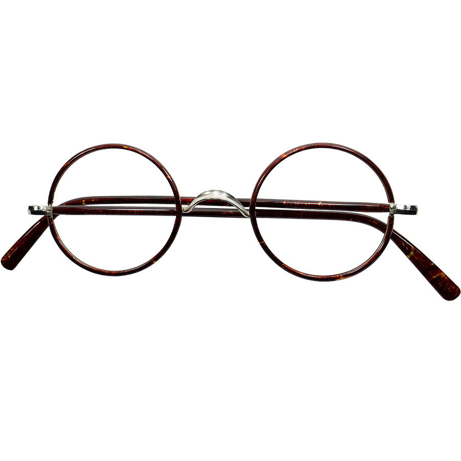 1860s フレンチアンティーク メタル 丸眼鏡 イタリア スカルテンプル
