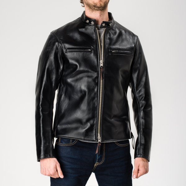 Iron Heart IHJ-35 Black Japanese Horsehide Rider's Jacket - The