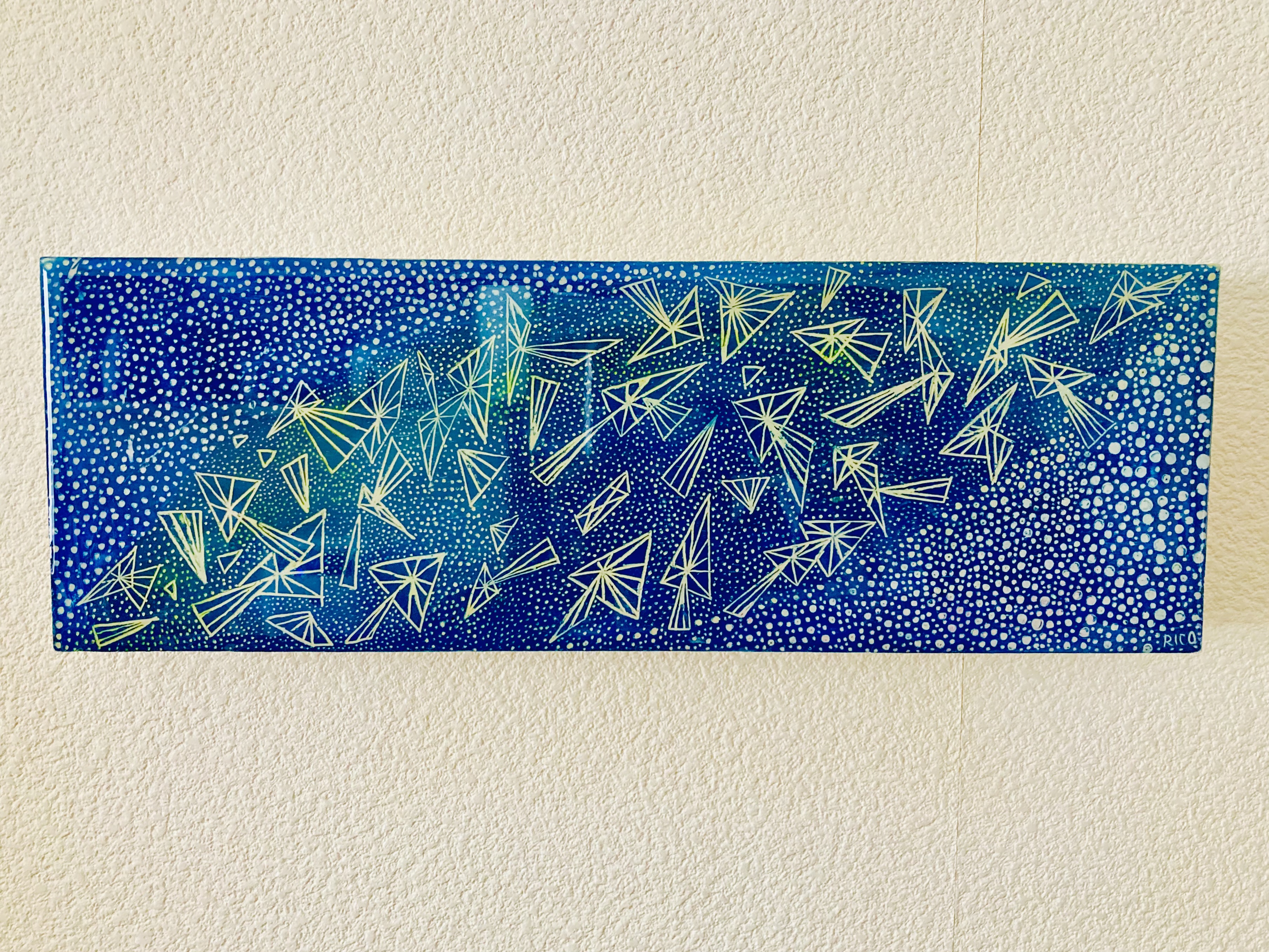 ぷ*あ様 【夜空を眺めて】アクリル画 F3 風景画 絵画 ぷ*あ様 【夜空を