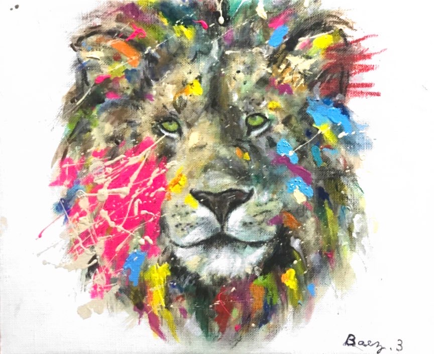 絵画威厳のあるライオン