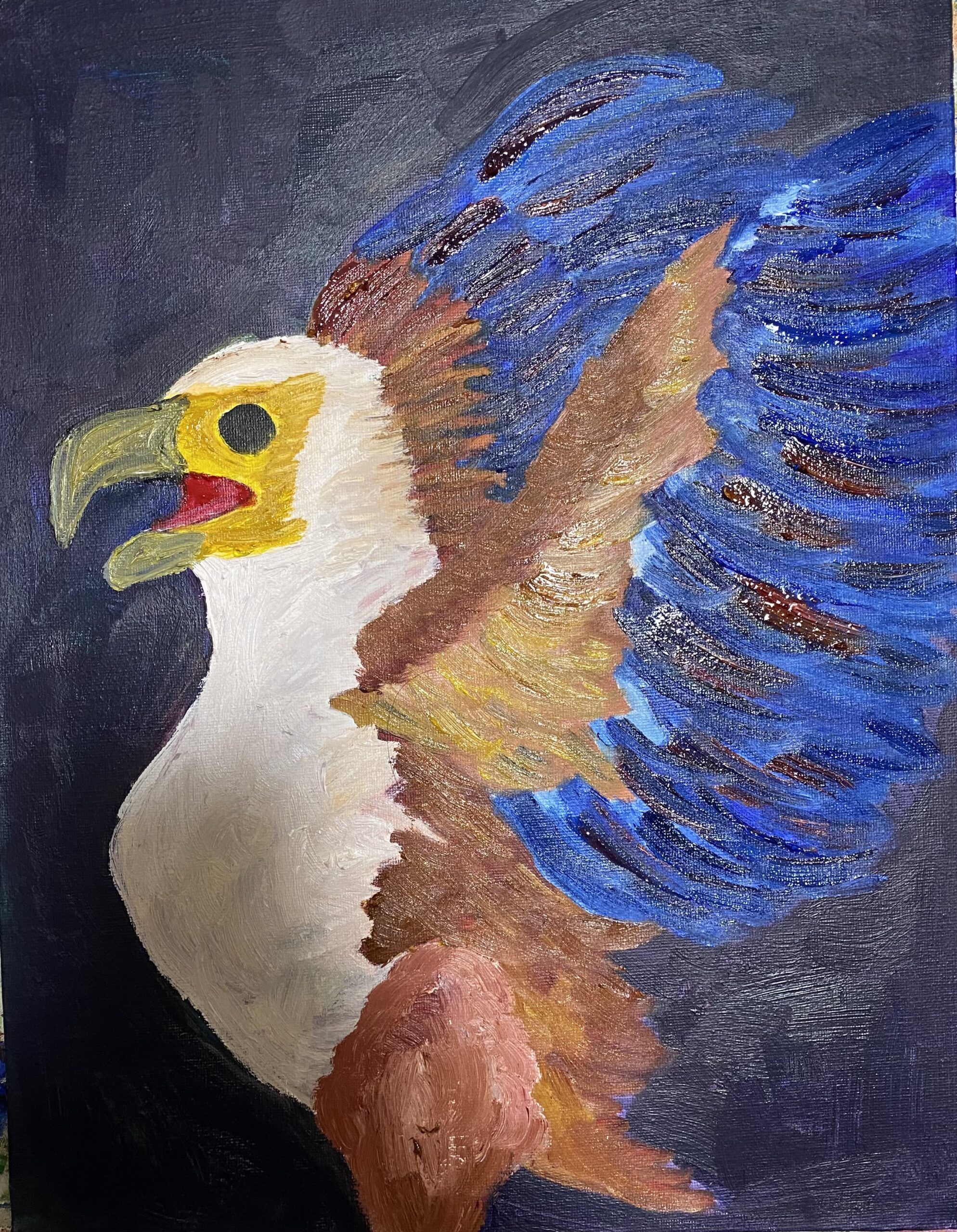 油絵 けい 羽ばたく練習を見る鳥 油絵 けい 羽ばたく練習を見る鳥 油絵